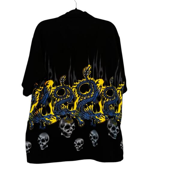 Genuine Ocean Current Original Hawaiian Shirt Chinese Dragons & Skulls Mens Sz L - Picture 10 of 13